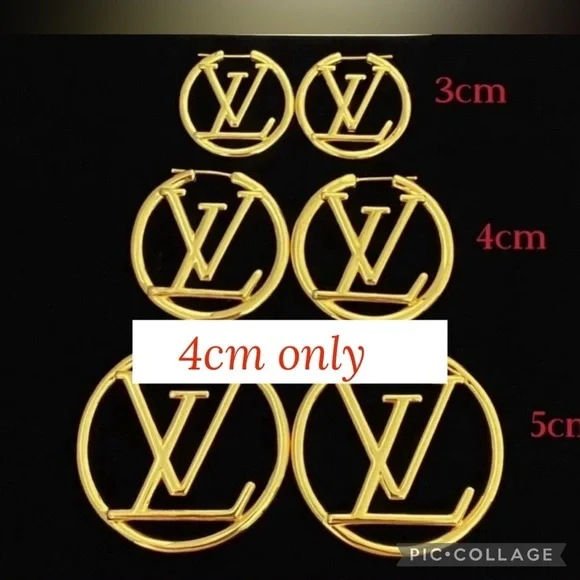 Earrings…Earrings..Gold 4cm LV